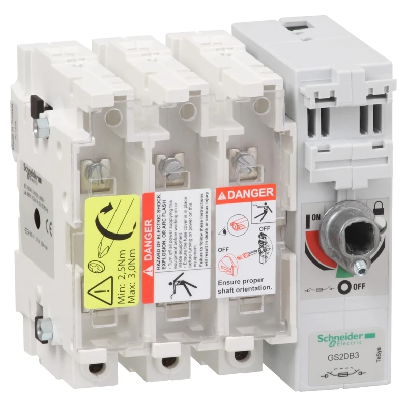Schneider Electric, TeSys GS - switch-disconnector-fuse - 3 P - 32A - BS A1, GS2DB3