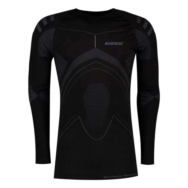 Massi M/L Thermetic Evolution Carbon Long Sleeve T-Shirt, Men, mens, Black, L