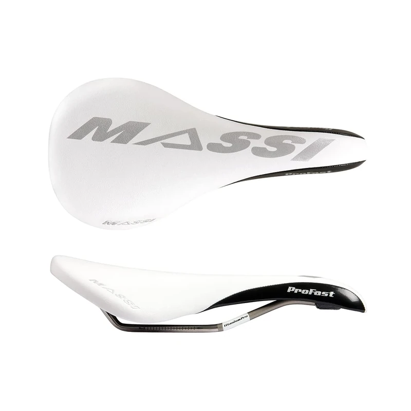 Massi Profast Titanium Carbon Titanium Saddle, Outdoor Sports, Cycling, Bike Components, White, 136 x 274