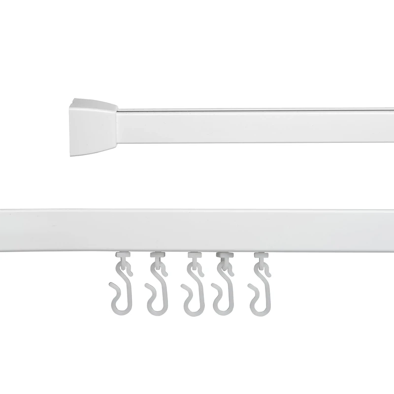 Croydex Profile 800 Curved Rail, Aluminum, White, 167.5 x 93.5 x 3 cm