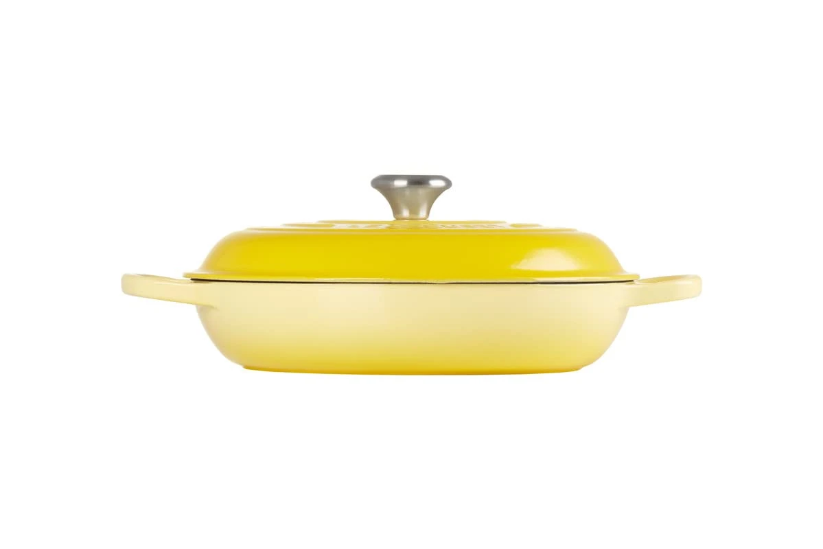 Le Creuset Signature Enamelled Cast Iron Shallow Casserole Dish With Lid, 30 cm, 3.2 Litres, Soleil, 21180304032430