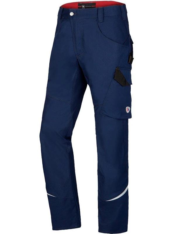 BP 1980-570-110-64n, Men's work trousers, Slim silhouette with elasticated back 250,00 g/m², fabric blend with stretch night blue, 47/48n