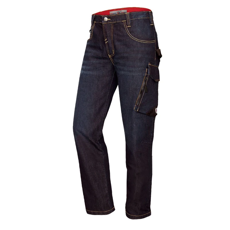 BP 1990-038-1 Worker Jeans, Slim Silhouette, 350,00 G/M², Cotton With Stretch, Dark Blue Washed, Size 34/32