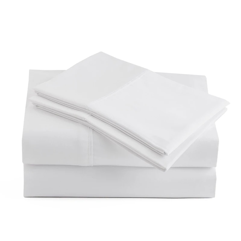 Peru Pima, Bed Sheets Set with 4 Pieces, 415 Thread Count, Percale, 100% Peruvian Pima Cotton, Hotel Luxury Quality, Extra Soft and Cooling Sheets, Queen Size, White Solid Color