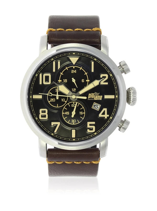 Pit Lane Watch Chronograph Display and Leather Strap PL-1019-2