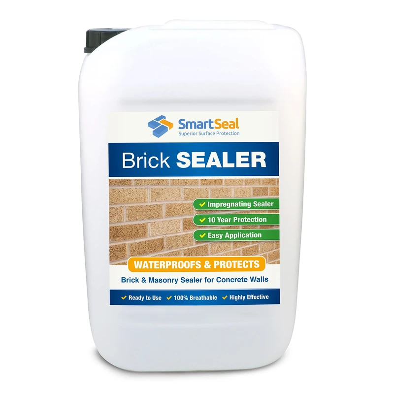 Smartseal Brick Sealer - 25L - Breathable Brick Waterproofer & Clear Sealant. Protective Damp Seal & Waterproof Sealant for Bricks, Masonry, Concrete & Stone. Easy to Apply. Lasts up to 10 years