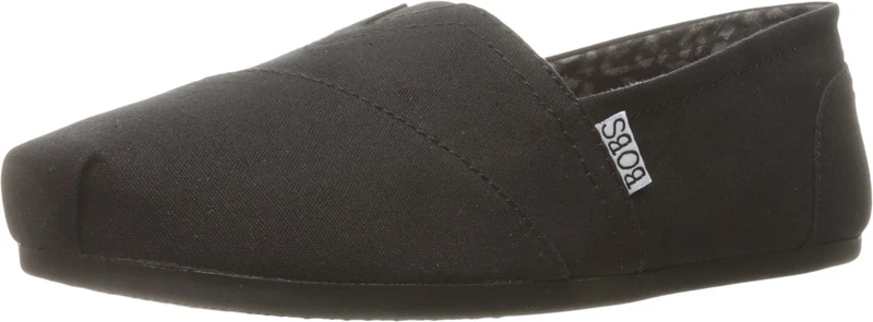 Skechers Women's Bobs Plush-Peace & Love Flat, Black, 7 UK