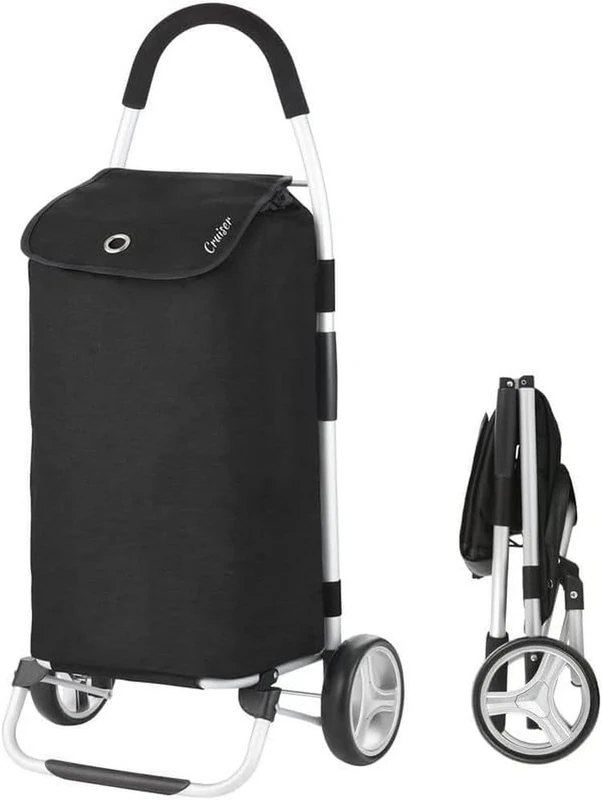 Cruiser Shopping Trolley 40 Litres – Foldable Shopping Trolley (Black) - Image 1