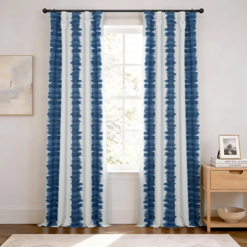 HPD Half Price Drapes BOCH-KC101A-108 Room Darkening Curtain (1 Panel), 50 X 108, Flambe Blue