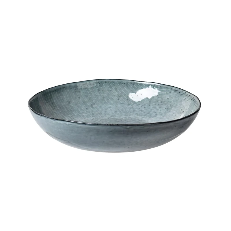 broste Copenhagen 14533088 Salad Bowl, Stoneware, Nordic Sea, 34.5 x 7.5 cm