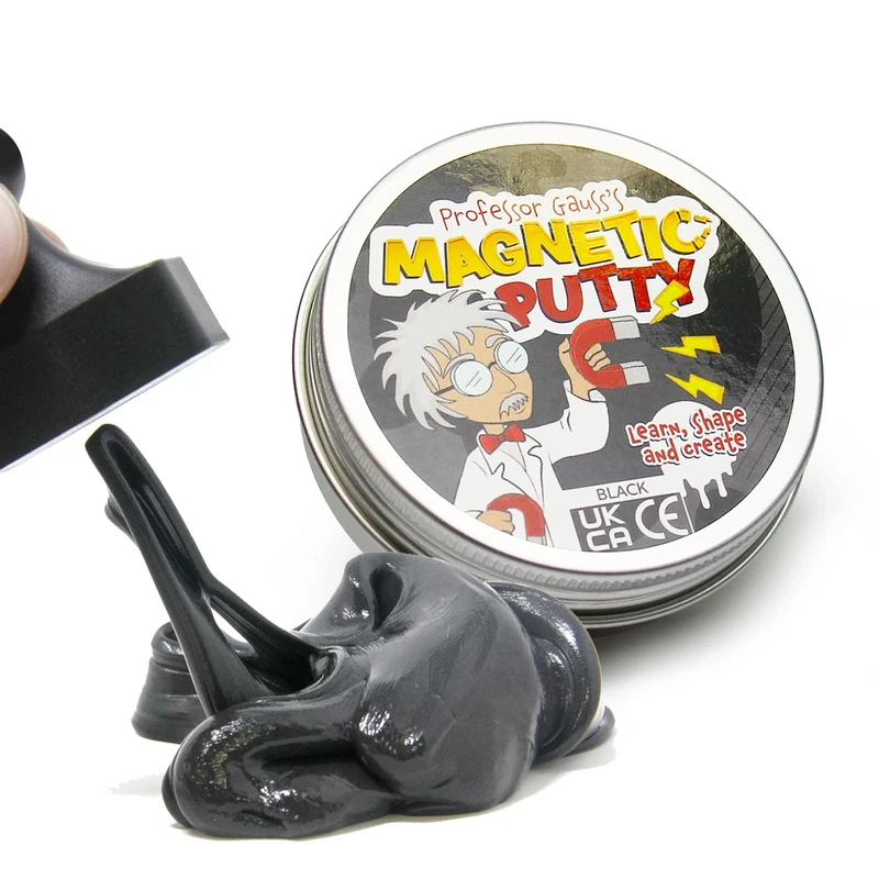 Professor Gauss™ Magnetic Putty with Skittle Magnet for Kids, Boy, Girl, Science, Learning, and Fun - Black Goo - Pack of 10 - Image 1