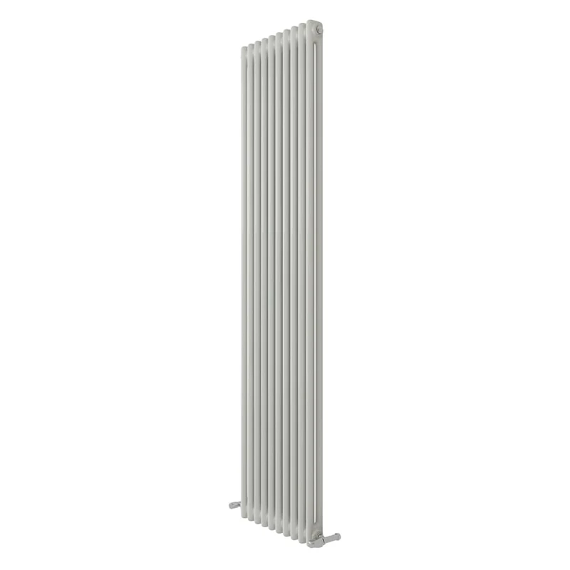 iBathUK Regency Wall-Mounted Vertical 2 Column Radiator, Steel Cast Iron Style High Thermal Output Hydronic Central Heating, Traditional Designer Radiator in Gloss White, 1800 × 470mm