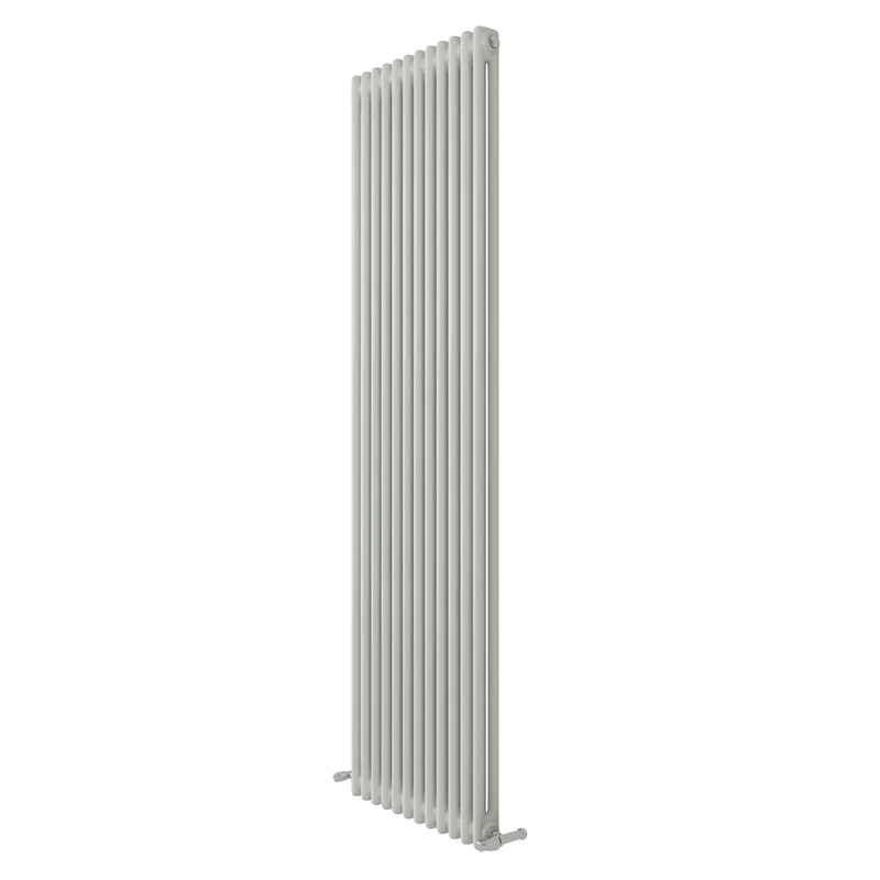 iBathUK Regency Wall-Mounted Vertical 2 Column Radiator, Steel Cast Iron Style High Thermal Output Hydronic Central Heating, Traditional Designer Radiator in Gloss White, 1800 × 560mm