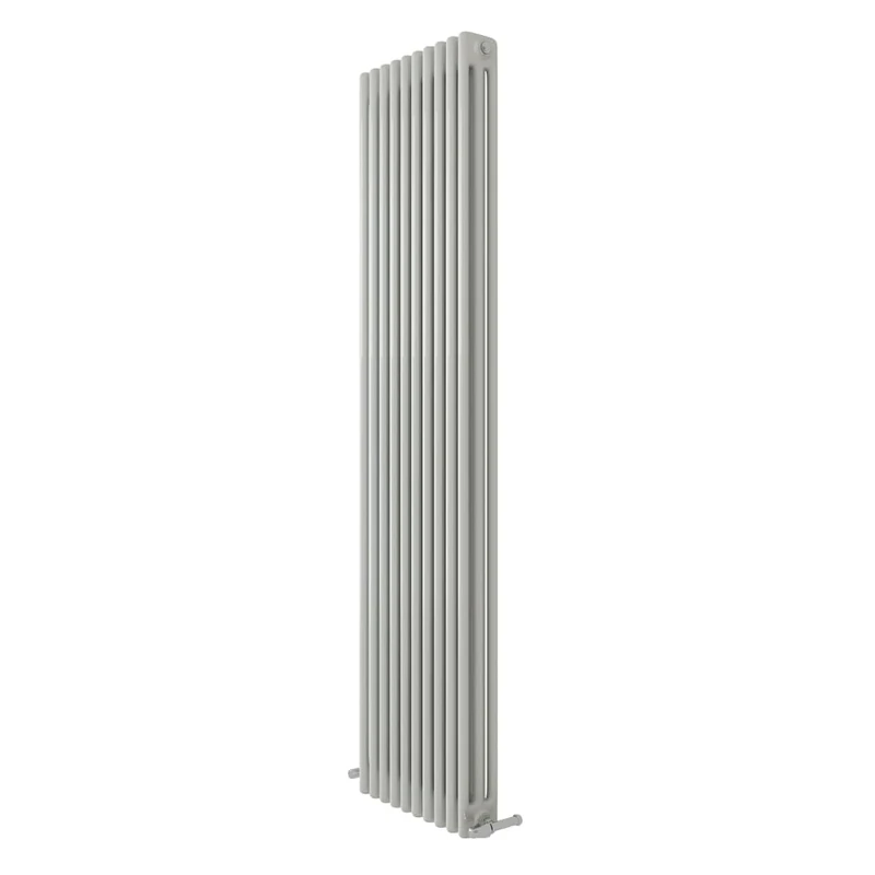 iBathUK Regency Wall-Mounted Vertical 3 Column Radiator, Steel Cast Iron Style High Thermal Output Hydronic Central Heating, Traditional Designer Radiator in Gloss White, 1800 × 470mm - Image 1