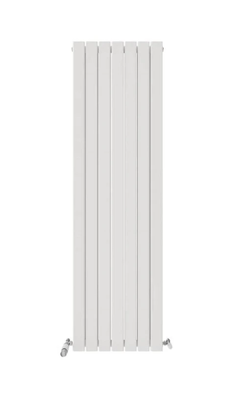 iBathUK Apex Wall Mounted Vertical Double Slim Flat Panel Radiator, 7-Column Steel, Hydronic Central Heating, High Thermal Output, Modern Designer Radiator for Bathroom in Matt White, 1800x532 mm