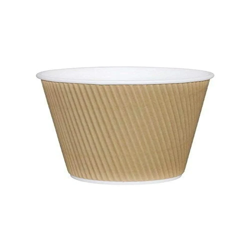 500x Fiesta Hot Cup Ripple Wall Kraft Light Brown 12oz Take Away Travel