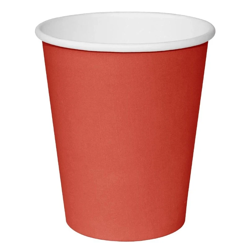 Fiesta Recyclable Hot Cups Single Wall Red - 340ml (12oz) (Box 1000)