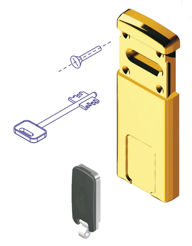 Disec Mg220-4W Defender Minimag Dm Lock, Polished Brass - Image 1