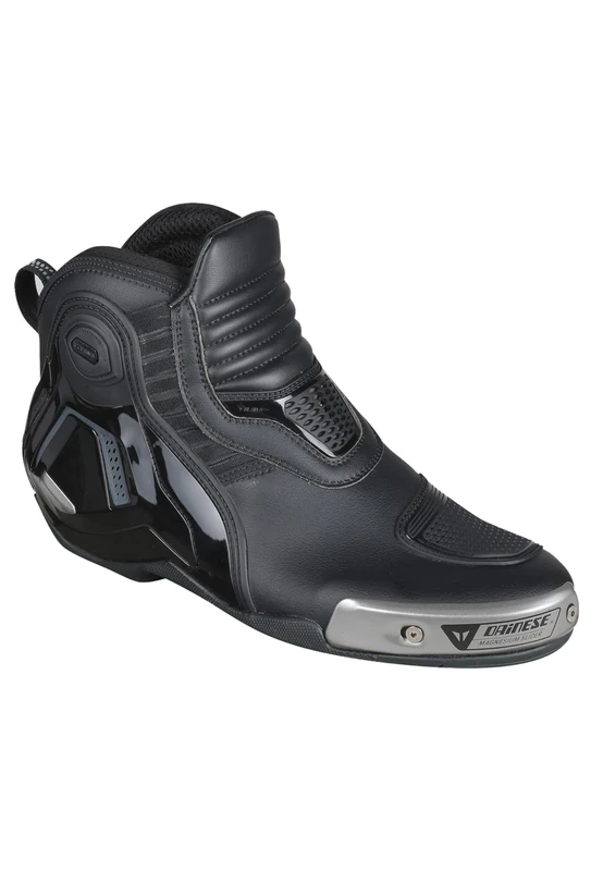 Dainese - Dyno Pro D1 Shoes, Men's Motorbike Shoes, Breathable Shoe with Reinforced Toe, Leather Motorcycle Boots for Men, with High Grip, Comfortable with Quick Lacing, Black Anthracite