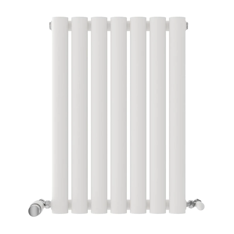 iBathUK Strata Horizontal Radiator, Single Oval Panel Radiators, 600x420mm Slim Radiator for Bathroom,Kitchen,Living Room - White