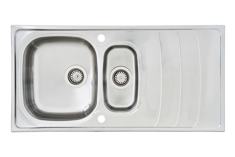 respekta Built-in Sink, Stainless Steel, Silver, 100 x 50 cm