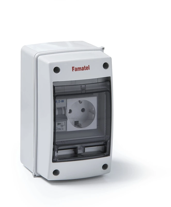 FAMATEL - Acqua IP65 Cabinet with magnetothermic | 1 TTL Socket | 16A | 250V | White