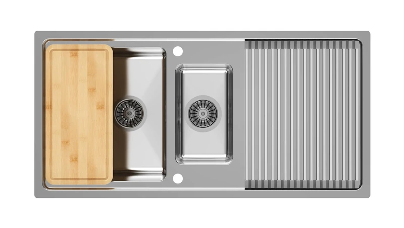respekta Sink, Stainless Steel, Silver, 100 x 50 cm