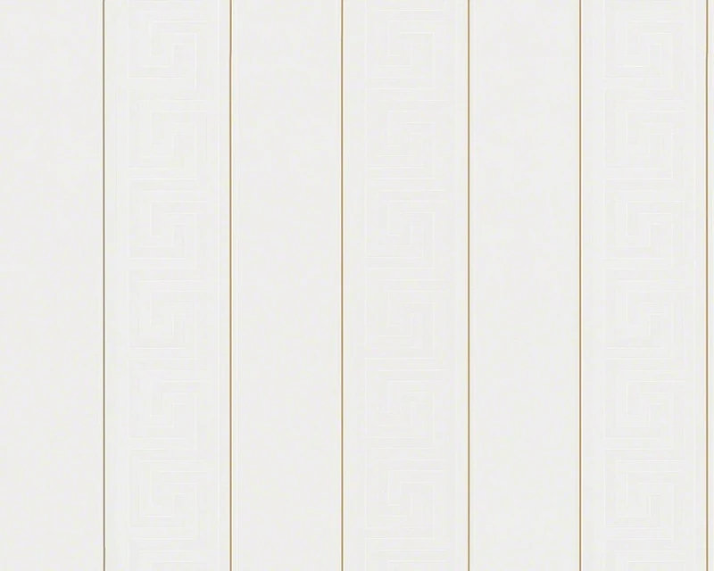 Striped Wallpaper Versace 3 Non-Woven Wallpaper 10.05 m x 0.70 m Gold White Made in Germany 935241 93524-1