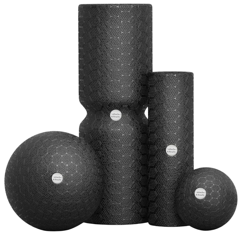 Rosmamos Fascia Roller and Massage Ball (2 of Each) for Fascia Training of Muscles, Connective tissues and Metabolism with Visual aids and Exercises on DVD (English Language not Guaranteed)