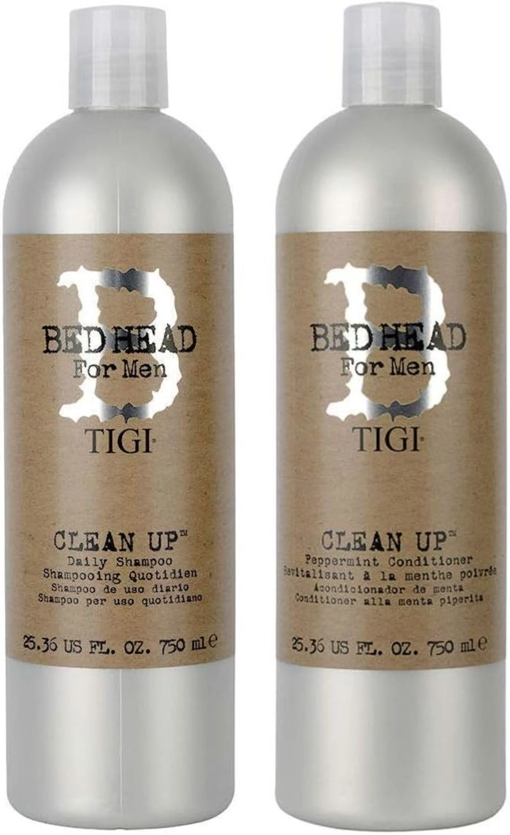 Bed Head by TIGI Mens Clean Up Shampoo & Conditioner Set – Salon Quality, Professional Daily Hair Care for Men, Deep Cleansing, Hydrating & Scalp Refreshing Treatment with Peppermint & Menthol