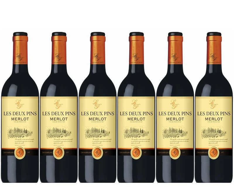 Les Deux Pins - Merlot, Red Wine Pays d'Oc (6 x 0,75L)