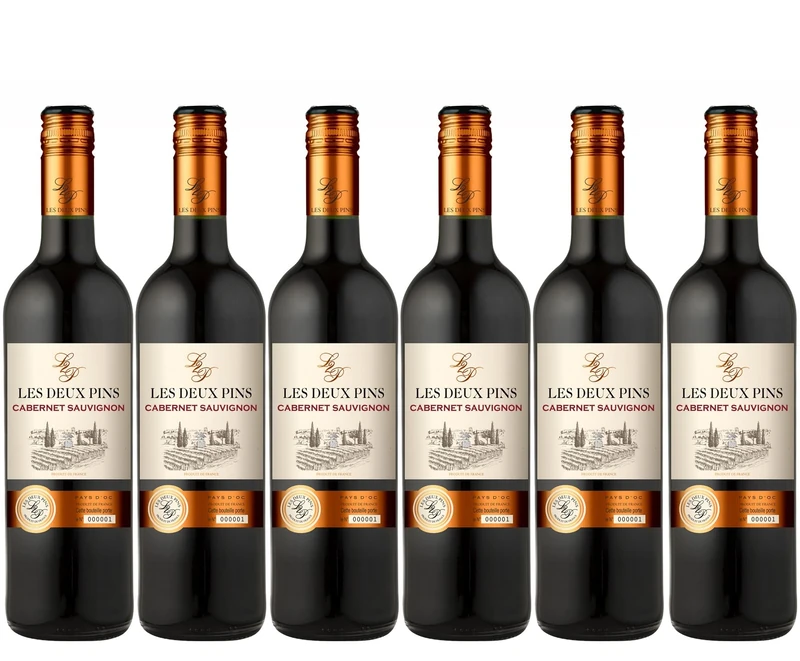 Les Deux Pins - Cabernet Sauvignon, Red Wine Pays d'Oc (6 x 0,75L)