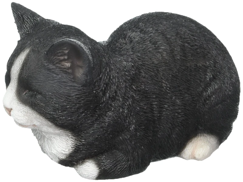 Hi-Line Gift Ltd Sleeping Cat Statue - Black and White Decor