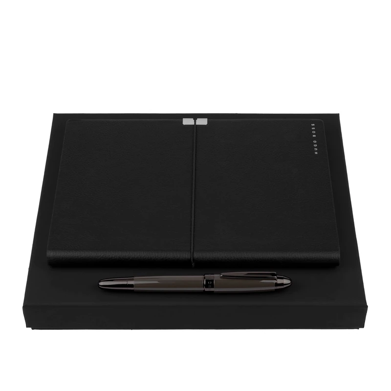 HUGO BOSS Writing Set Rollerball Pen and A5 Notepad Icon in Gift Box HPHR015