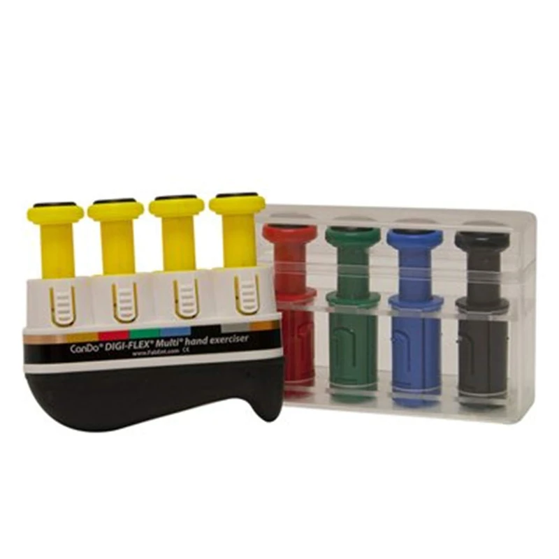 CanDo Hand exerciser, finger trainer CanDo® Digi-Flex® - 1 basic unit, 8 buttons (4 - very light, 1 - light, 1 - medium, 1 - strong, 1 - very strong)