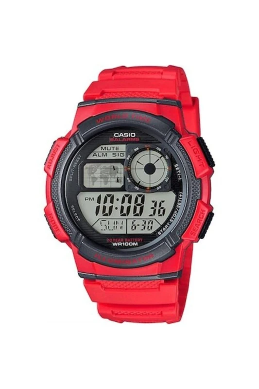 Casio Watch with Japanese Quartz Movement Man AE-1000W-4AVDF(D120) 40 mm, red, Strip