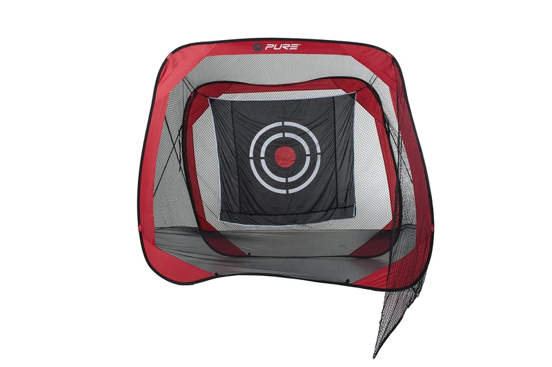 Pure2Improve Golf Practice Square Net - Red/White/Black