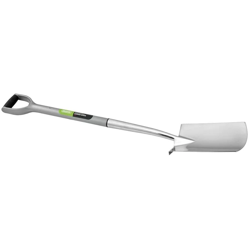 Draper 83754 Extra Long Stainless Steel Garden Spade with Soft Grip, Silver
