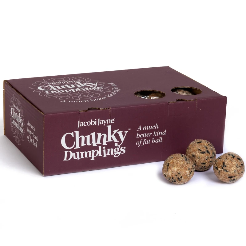 Fat Balls For Wild Birds - Jacobi Jayne® Chunky Dumplings™ Premium Suet Balls - Pack Of 48 x 85g - High Energy Fat Balls Wild Bird Food Feed To Attract Small Wild Birds Year Round