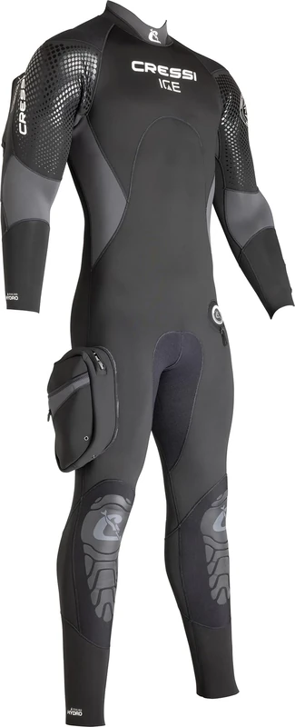 Cressi Men's Ice Premium Neoprene 7 mm Semi-Dry Suit - Black/Grey, Small/Size 2