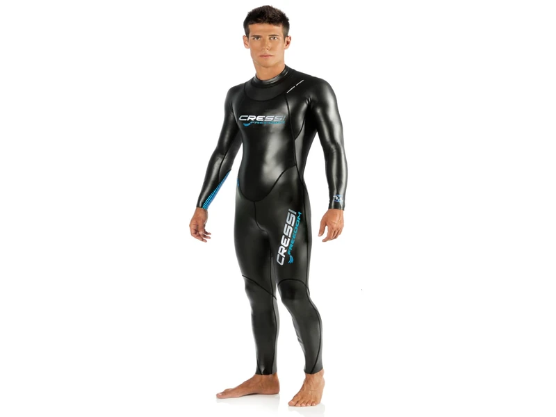 Cressi Triton Man All In One Swim Wetsuit 1.5mm - 1.5mm Neoprene High Density Glide Skin One-Piece Swim Wetsuit, Black/Fluo Green, XXL, Men's