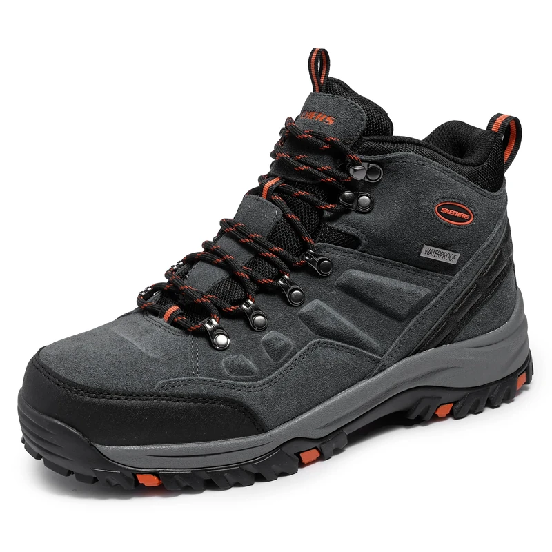 Skechers Men's Relment Pelmo High Rise Hiking Boots, Gray Suede, 13 UK - Image 1