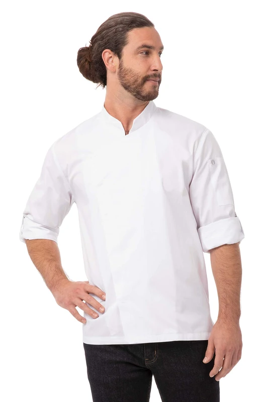 Chef Works Men's Lansing Chef Coat, White, XL