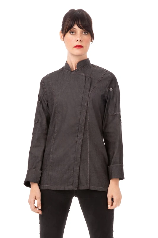 Chef Works Women's Exwdz002blkm Gramercy Chef Coat, Black, Medium