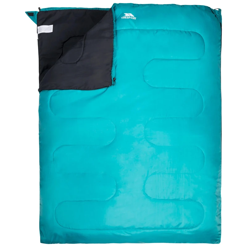 Trespass Catnap 3 Season Double Sleeping Bag Camping Travel 180cm x 140cm