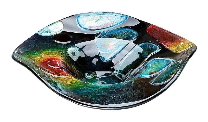 GILDE GLAS art Bowl - Table Bowl - Glass Bowl - Decoration Living Room Diameter 45 cm - Image 1