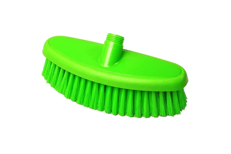 Maya Professional Tools 44144-5 Flow-Trough Blunt Medium Fibre Scrubbing Brush, 10.43" x 3.54", 265 mm x 90 mm, GreenFBK/Food Safety