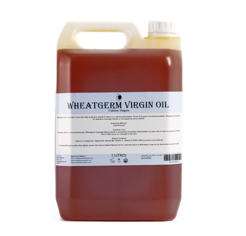 Mystic Moments | Wheatgerm Virgin Carrier Oil 10 litres - Pure & Natural Oil Perfect for Hair, Face, Nails, Aromatherapy, Massage and Oil Dilution Vegan GMO Free