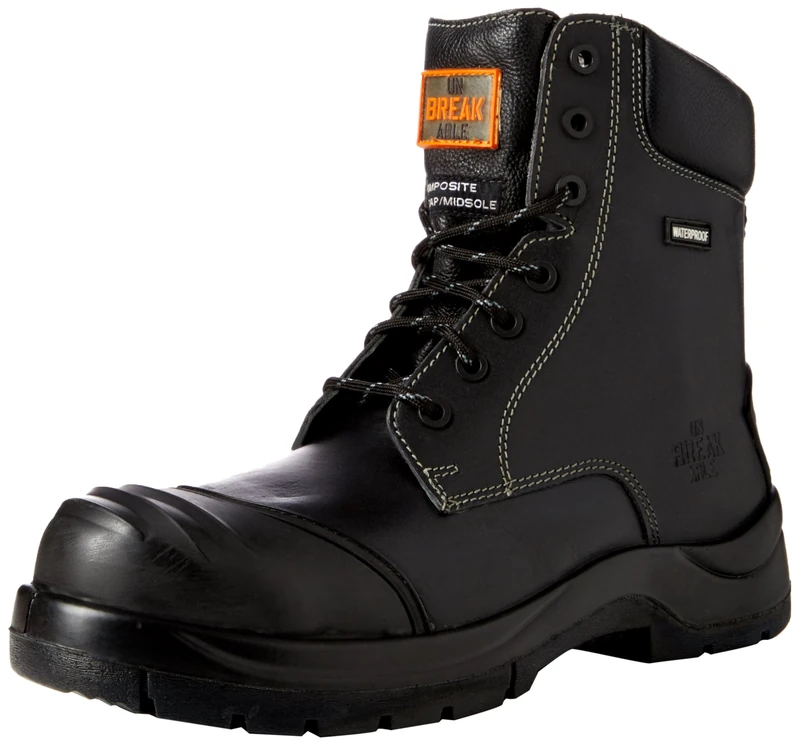 Unbreakable Trench-Master Metal Free Ankle With Rhino Ridge Bump Cap And Kick Plate, Men SRC Safety Boots, Black (Black), 8 UK (42 EU)
