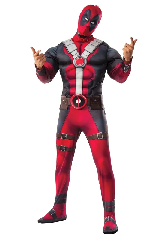 Rubie's Men's Deadpool Deluxe Muscle Chest Costume and Mask, As Shown, XS